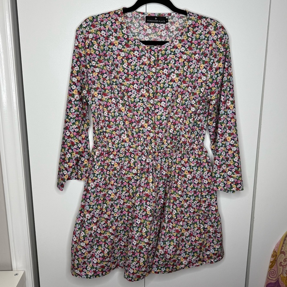 Pomander Place by Tuckernuck Floral 3/4 sleeve colorful floral dress Medium